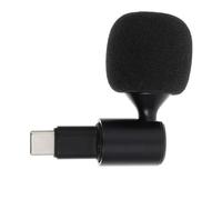 CRAFTHROU USB C Plug Speaker for Voice Call, Lightweight Type-C Mic with Sponge Cover, Black Metal Microphone for Recording and Podcasting