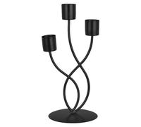 CRAFTHROU Vintage Stable and Large Diameter Bottom and Easy to Clean Black Iron Candelabra with Three Arm Design Tall Candle Holder, a Wedding Table Centerpiece or Farmhouse Decor