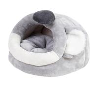 CRAFTHROU Warm Flannel Hamster Cave Bed Pp Cotton Filling for Small Pets, Soft Cartoon Style Cozy Nest Protecting Your Pet in Living Space Or Home Decoration