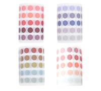 CRAFTHROU Washi Tape Dot Design 4Pcs Set for DIY Sticker Decoration, Scrapbook Background Tapes Multiple Styles Suitable for Journaling and Planning