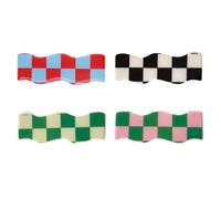 CRAFTHROU Wave Plaid Hair Clips Stylish and Simple Design 4pcs Resin Material for Women for Tidying and Decorating Hair Random Color for Joining the Party or Celebrating Holidays