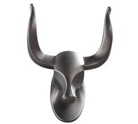 CRAFTHROU Wear-Resistant Space Aluminium Wall Mounted Coat Hook with Vintage Bull Head Design, Practical Hat and Clothes Hook for Bathroom Or Living Room Storage
