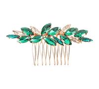 CRAFTHROU Wedding Hair Comb Green Alloy Bridal Hair Accessory for Brides Easy to Put on Create Stunning Hairstyles for Wedding and Christmas