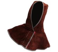 CRAFTHROU Welding Hood Random Color Cowhide Leather with Neck and Shoulder Drape Fire Resistant Protective Welder Hat Easy to Wear for Industrial Safety