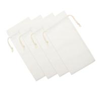 CRAFTHROU Wine Bags Blank Surface for Sublimation 4pcs Linen with Drawstring Design, Reusable Wine Bottle Carrier Bags Great Bearing Ability, 16x35.5cm, White for Christmas Party