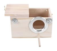 CRAFTHROU Wood Bird Nesting Box for Cage with Detachable Design and Practical Functionality, Attractive Exterior for Breeding Budgie, Cockatiel, Finch, Lovebirds, and Canary
