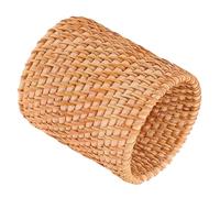 CRAFTHROU Wood Woven Storage Basket and Wooden Makeup Organizer Hand Woven Pen Holder, Convenient for Storage of Little Items, Khaki Colour, Simple Colour Matching for Home Decoration