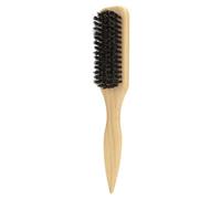 CRAFTHROU Wooden Beard Brush for Men Ergonomic Handle Soft Boar Bristle Curl Brush Gentle Grooming and Styling Tool to Promote Beard Growth and Skin-friendly Khaki Design
