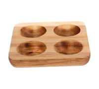 CRAFTHROU Wooden Egg Tray Holder for Kitchen and Refrigerator with 4 Slots, Square Shape, Shatterproof and Versatile Egg Storage Organizer for Countertop Display and Home Use