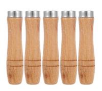 CRAFTHROU Wooden File Handle Replacement Comfortable Grip Design with Metal Collar 5pcs Smooth Finish for 10-inch Files for Metalworking and Precision Tasks