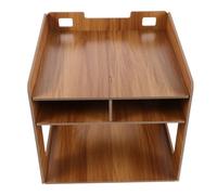 CRAFTHROU Wooden Printer Stand Multilayer Tiered Storage and Reinforced Construction, Modern Desktop Shelf Organizer for Printer and Office Supplies, Space Saving Desk Organizer