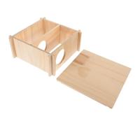 CRAFTHROU Wooden Small Pet Hide House for Guinea Pig and Hamster, DIY Paintable Indoor Rodent Bed with Khaki Finish, Safe and Sturdy Wooden Mouse Habitat for Small Animals