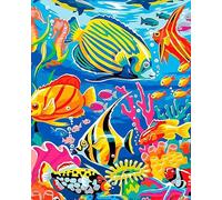 CRAFTiDA Paint by Numbers for Adults Painting by Numbers Kits Crafts for Adults Acrylic Oil Painting Kit Pre-Printed Canvas (Coral Fish)
