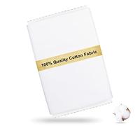 Craftido 100% Cotton Fabric by The Metre 112cm Wide x 274cm Extra Long -Medium Weight 145g- for Quilting, Sewing, Dressmaking, Bedding, Lining, Arts & Crafts - White