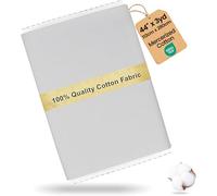 Craftido 100% Cotton Fabric by The Metre 112cm Wide x 280cm Extra Long -Medium Weight 145g- for Quilting, Sewing, Dressmaking, Bedding, Lining, Arts & Crafts - Silver