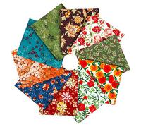 Craftido 10pcs 18”x21”(46x53cm) Fat Quarters Fabric Bundles - Medium Weight 145g - 100% Cotton Fabric for Quilting, Sewing, Patchwork, DIY and Handmade Crafts - Retro Style