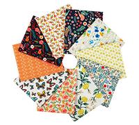 Craftido 10pcs 18”x21”(46x53cm) Fat Quarters Fabric Bundles - Medium Weight 145g - 100% Cotton Fabric for Quilting, Sewing, Patchwork, DIY and Handmade Crafts - Secret Garden