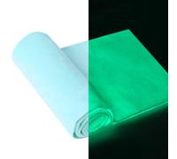 Craftido Glow in The Dark Fabric, Luminous Soft Velvet Fabric by 1 Yard in Solid Color 63" Width for Crafting, Quilting, Handmade DIY, Sewing Project, Clothing, Holiday Decorations - Light Blue