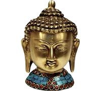 Crafting A Beautiful Brass Stone Buddha Head / FACE Statue Enhance The Beauty of Your Home , Weight : 1 KG , Size : 5 "Approx