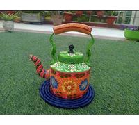 Crafting A Beautiful Hand Painted Aluminium Kettle Enhance The Beauty of Your Home , Size : 5" X 5" X 8"Approx