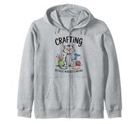 Crafting Because Murder Is Wrong Funny Cat Sarcastic Craft Zip Hoodie