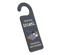 'Crafting Dreams Please Do Not Disturb!' Plywood Door Handle Hanger - Idea for Crafters, Friends and Family (doorh-ha23-crafting)
