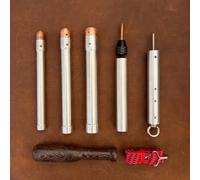 Crafting Flint Knapping Kit, 7 Pcs with Aluminum Handle, Solid Copper Hammerhead, 304 Stainless Steel Connection, Ideal for Beginners and Pros