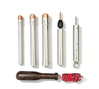 Crafting Flint Knapping Kit, Split Hammer & Pressure Flaker Kit, Aluminum Handle, 304 Stainless Steel Screw Connection, for Obsidian, Flint, Pros and Beginners