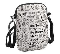 Crafting Gift Cross Stitch Crossbody Bag For Mom Embroidery Worker Gift Needlepoint Lover Gi-ft, I Like to Party C Bag