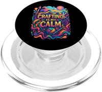 Crafting Is My Calm Retro Creative Vibes for Crafters PopSockets PopGrip for MagSafe