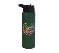 Crafting is My Superpower Craft Lover Crafty Funny Crafter Stainless Steel Insulated Water Bottle