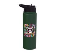 Crafting is My Therapy Craft Lover Crafty Funny Crafter Stainless Steel Insulated Water Bottle