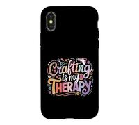 Crafting Is My Therapy Crafty Craft Lover Funny Crafter Case for iPhone X/XS