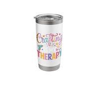 Crafting is My Therapy Crafty Craft Lover Funny Crafter Stainless Steel Insulated Tumbler