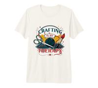 Crafting is My Therapy Retro Tattoo Style Premium T-Shirt