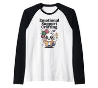 Crafting Knitting Yarn Ball Cute Raglan Baseball Tee
