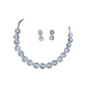 Crafting Love artificial stone necklace with matching earrings for women on occasion of diwali/anniversary/wedding
