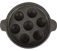 Crafting Love Cast Iron Paniyaram Pan, 8.8Inch, 7 Pit, Pre-Seasoned, 6mm Thick, Black