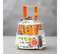 Crafting Love Hand-Painted 2-Tier Stainless Steel Lunch Box - Multicolor Floral Design
