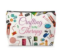 Crafting Lover Gifts Makeup Bag Crocheting Gift for Crochet Lovers Knitting Gift for Knitting Lovers Seamstress Gifts Christmas Birthday Present for Crafters Crocheters Knitters Cosmetic Pouch