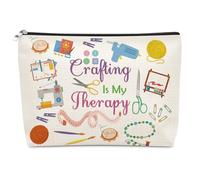 Crafting Lover Gifts Makeup Bag for Women Sister Quilters Gifts for Sewing Lovers Knitter Makeup Bag Sewing Gift for Seamstress Retirement Birthday Gift for Quilting Lovers Seamstresses Cosmetic Pouch