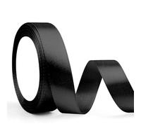 Crafting Ribbons - 20mm x 23m Satin Black & Multicolored Gift Wrapping & Decor Ribbons for Birthdays, Parties & Graduations