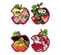 Crafting Spark Counted Cross Stitch kit with Plastic Canvas Apples - Four Seasons 168CS