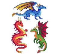 Crafting Spark Counted Cross Stitch kit with Plastic Canvas Dragons 181CS
