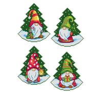 Crafting Spark Counted Cross Stitch kit with Plastic Canvas Gnomes Inside Christmas Trees 184CS