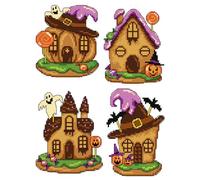 Crafting Spark Counted Cross Stitch kit with Plastic Canvas Halloween Houses 192CS