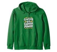 Crafting With Clover Power St Patricks Day Crafter Zip Hoodie