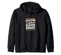 Crafting With Clover Power St Patricks Day Crafter Zip Hoodie