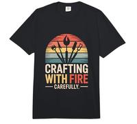 Crafting with Fire Carefully Maker Crafter Comfort Colors Adult Heavyweight T-Shirt