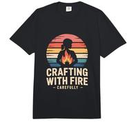 Crafting with Fire Carefully Maker Crafter Comfort Colors Adult Heavyweight T-Shirt